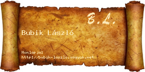 Bubik László névjegykártya