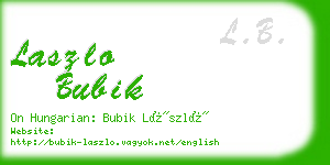 laszlo bubik business card